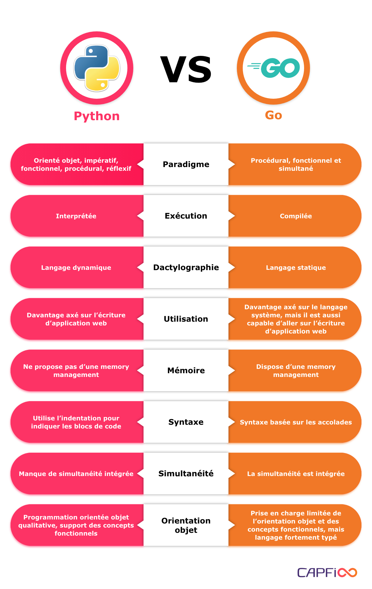 Infographie : Golang ou Python comme langage de programmation ?